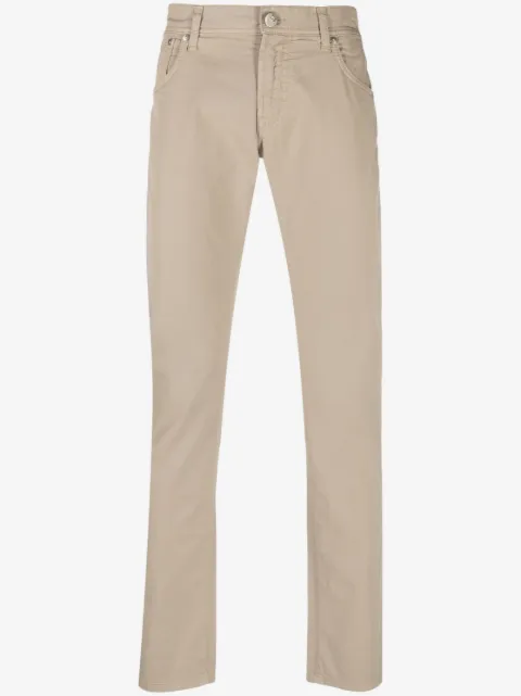 Corneliani skinny-byxor med låg midja