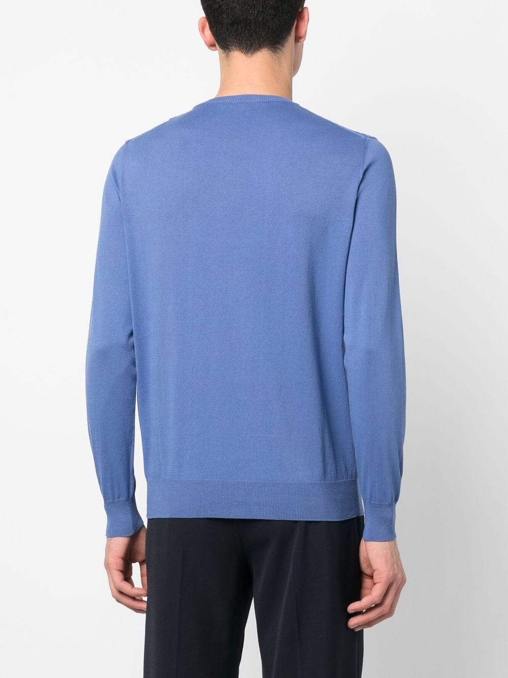 Shop Corneliani Long-sleeved Cotton Sweatshirt In Blau