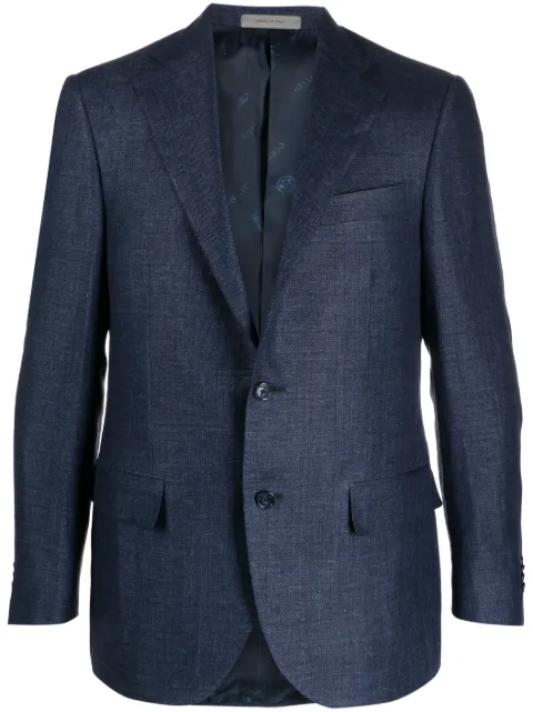 Corneliani single-breasted linen/flax blend blazer