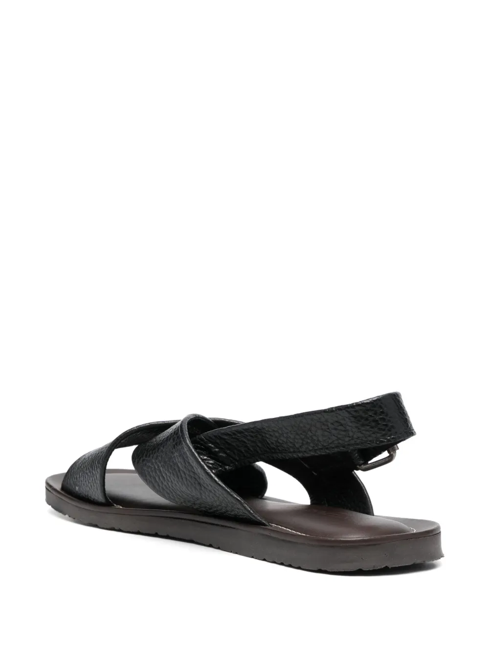 Corneliani Waikiki Beach Leather Sandals In Schwarz