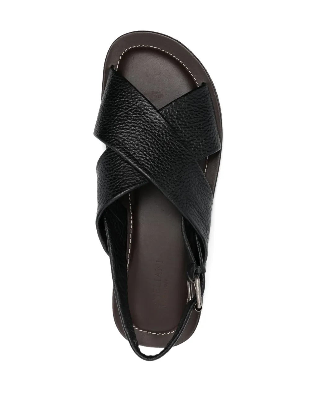 Corneliani Waikiki Beach Leather Sandals In Schwarz