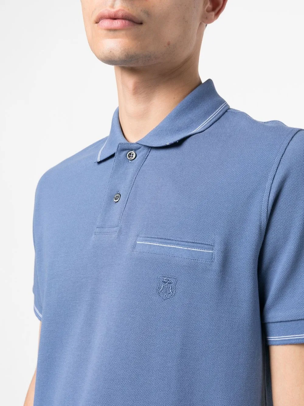 CORNELIANI SHORT-SLEEVE COTTON POLO SHIRT