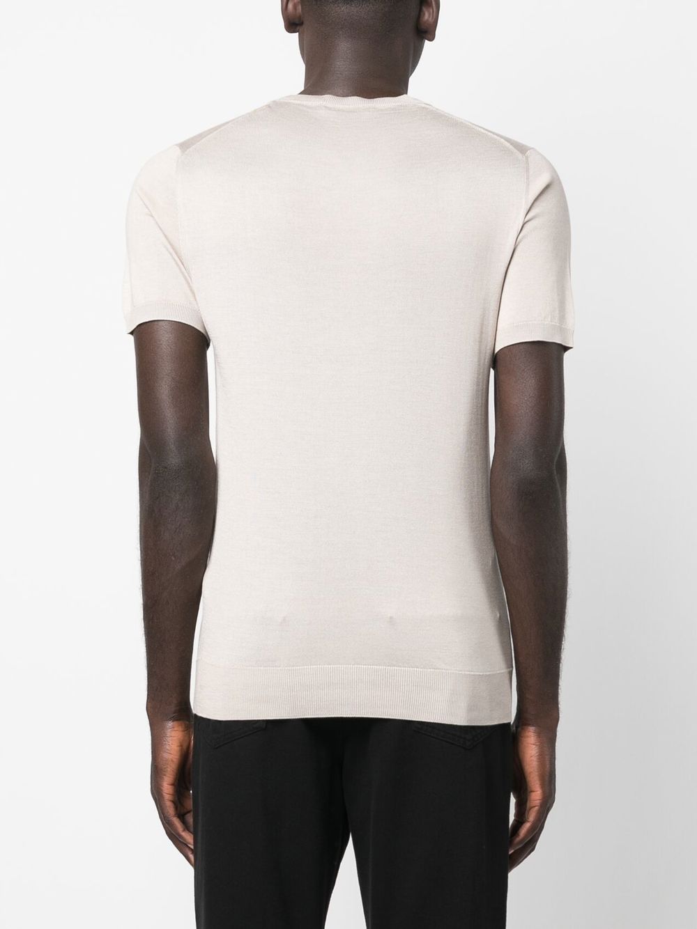 Shop Corneliani Short-sleeve Silk T-shirt In Nude
