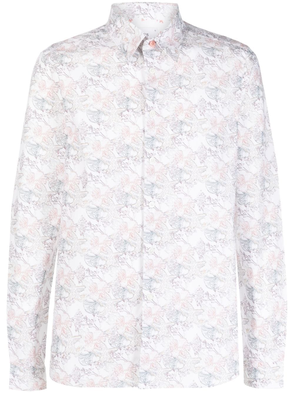 Ps By Paul Smith Ocean-print Organic Cotton Shirt In White
