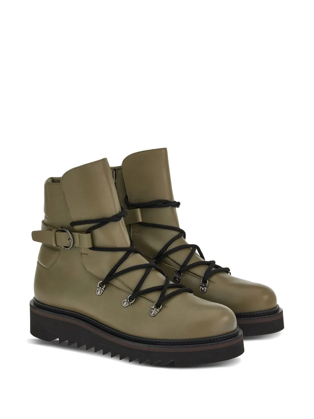 Ferragamo Leren laarzen Groen