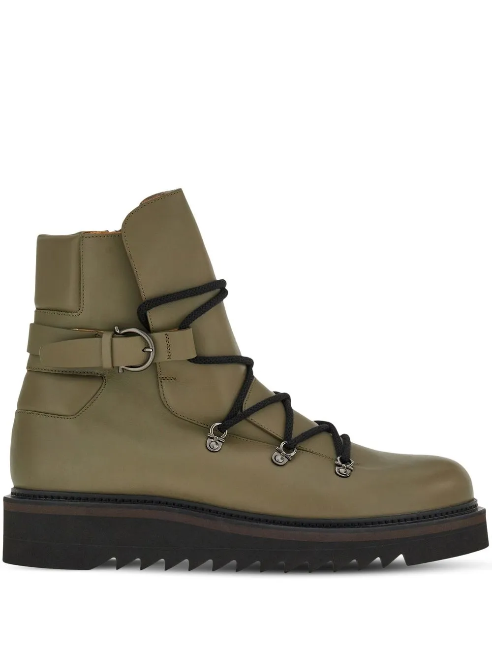 Ferragamo Leren laarzen Groen