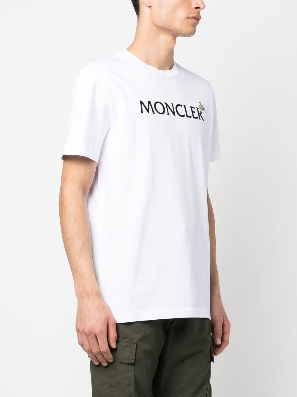 Moncler Men's Logo Ribbed T-Shirt in Green Moncler