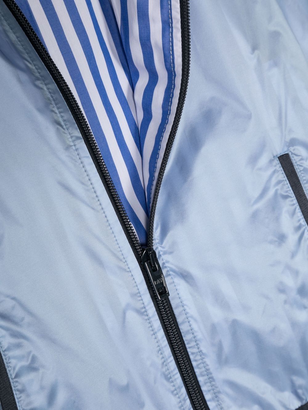 Shop Fay Striped Zip-up Hooded Jacket In Blue