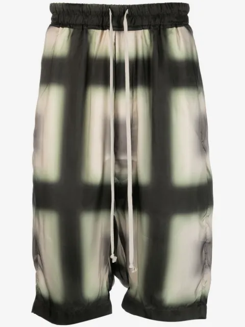 Rick Owens plaid-print knee-length shorts