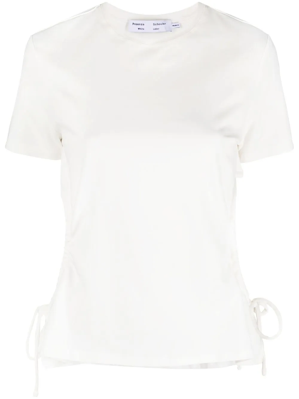 

Proenza Schouler White Label side lace-up detail T-shirt - Blanco