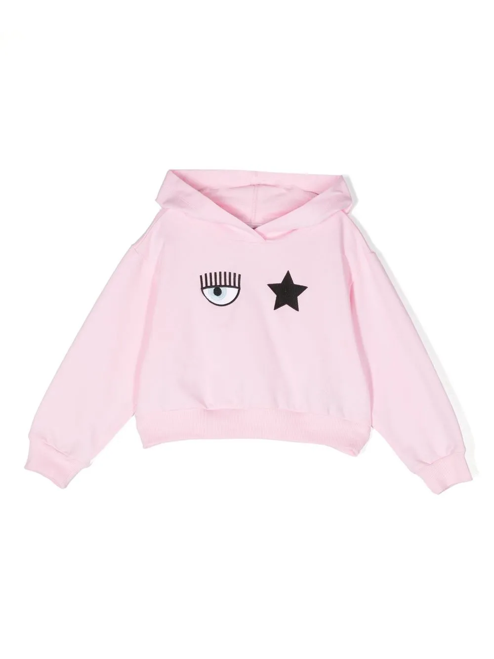 

Chiara Ferragni Kids embroidered-logo cropped hoodie - Pink