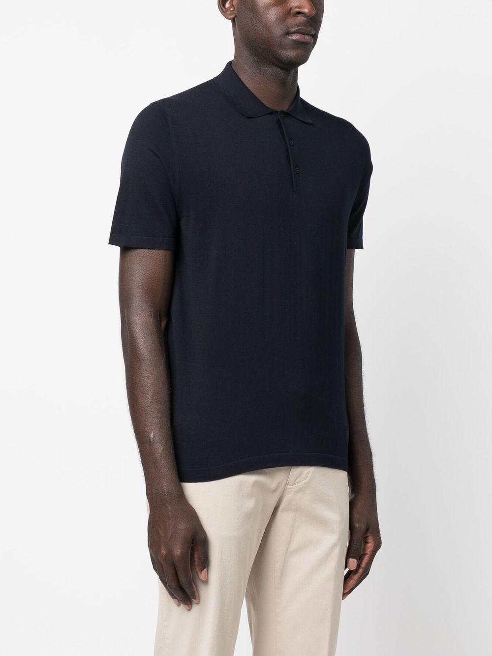 Shop Corneliani Short-sleeve Cotton Polo Shirt In Blau