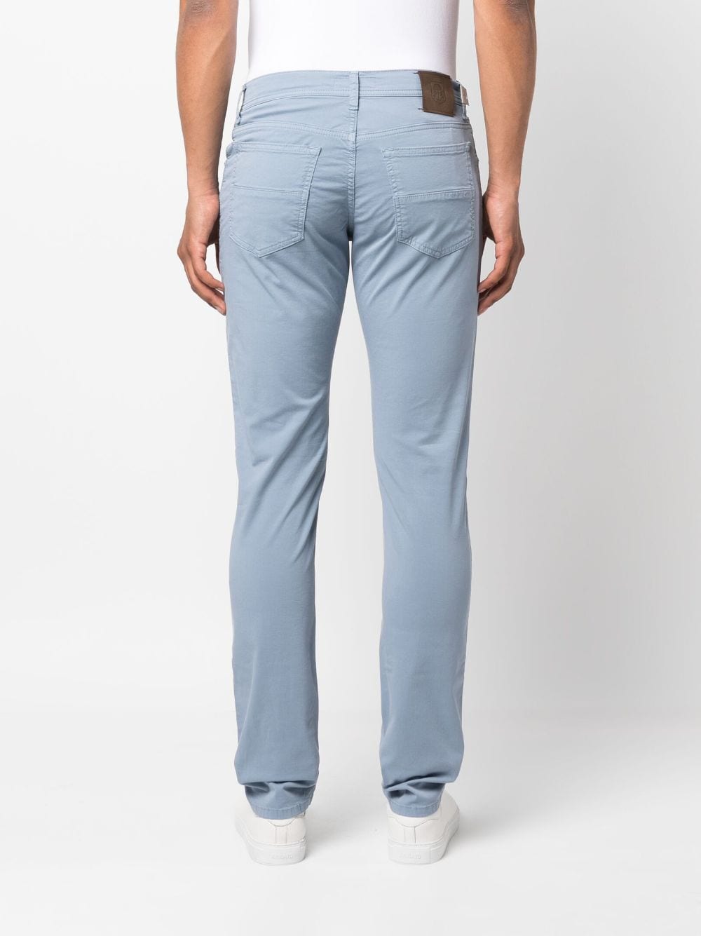 Shop Corneliani Low-rise Skinny Trousers In Blue