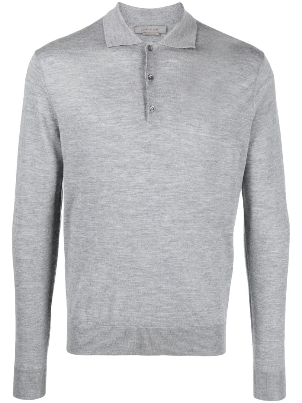 Corneliani Long Sleeve Polo Shirt In Grey