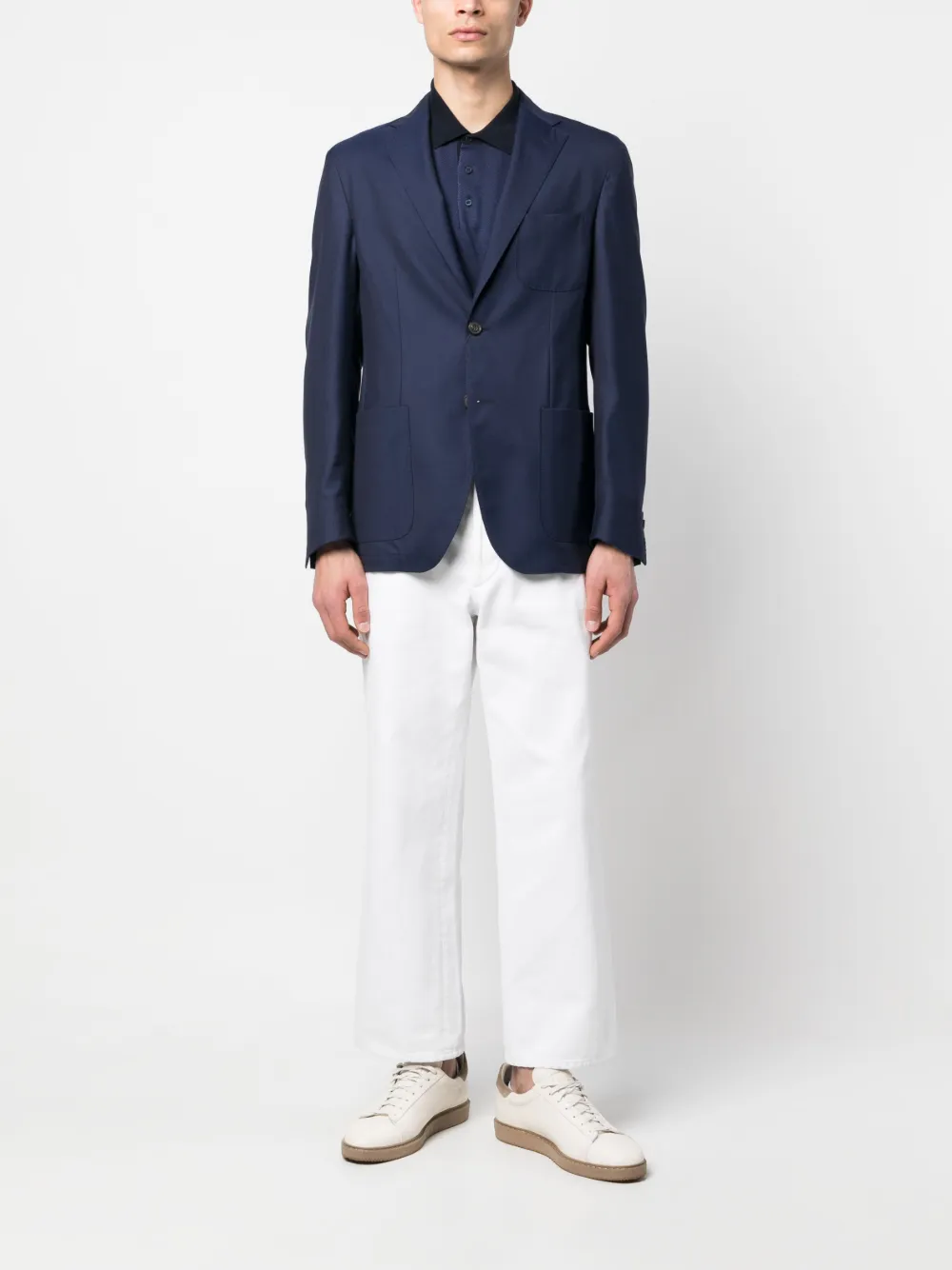 Corneliani Blazer met enkele rij knopen - Blauw