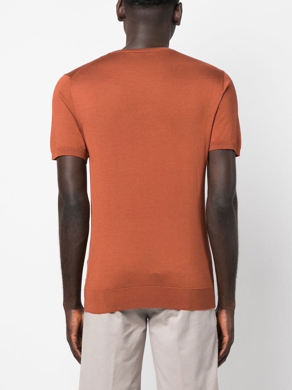 Shop Corneliani Short-sleeve Silk T-shirt In Braun