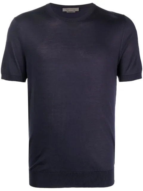 short-sleeve silk T-shirt