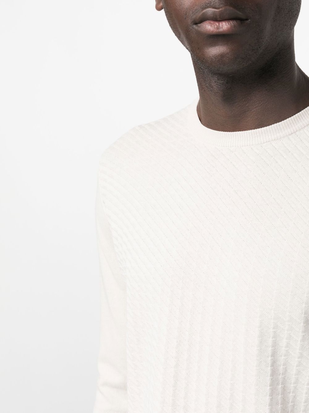 Shop Corneliani Long-sleeved Cotton Sweatshirt In Nude