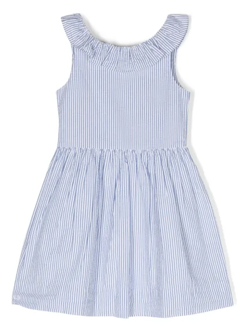 POLO RALPH LAUREN KIDS vertical-stripe sleeveless seersucker dress