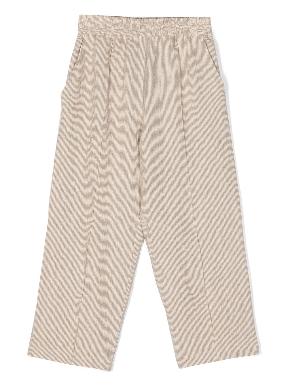 

Brunello Cucinelli Kids Monili-tag stripe-print trousers - Neutrals