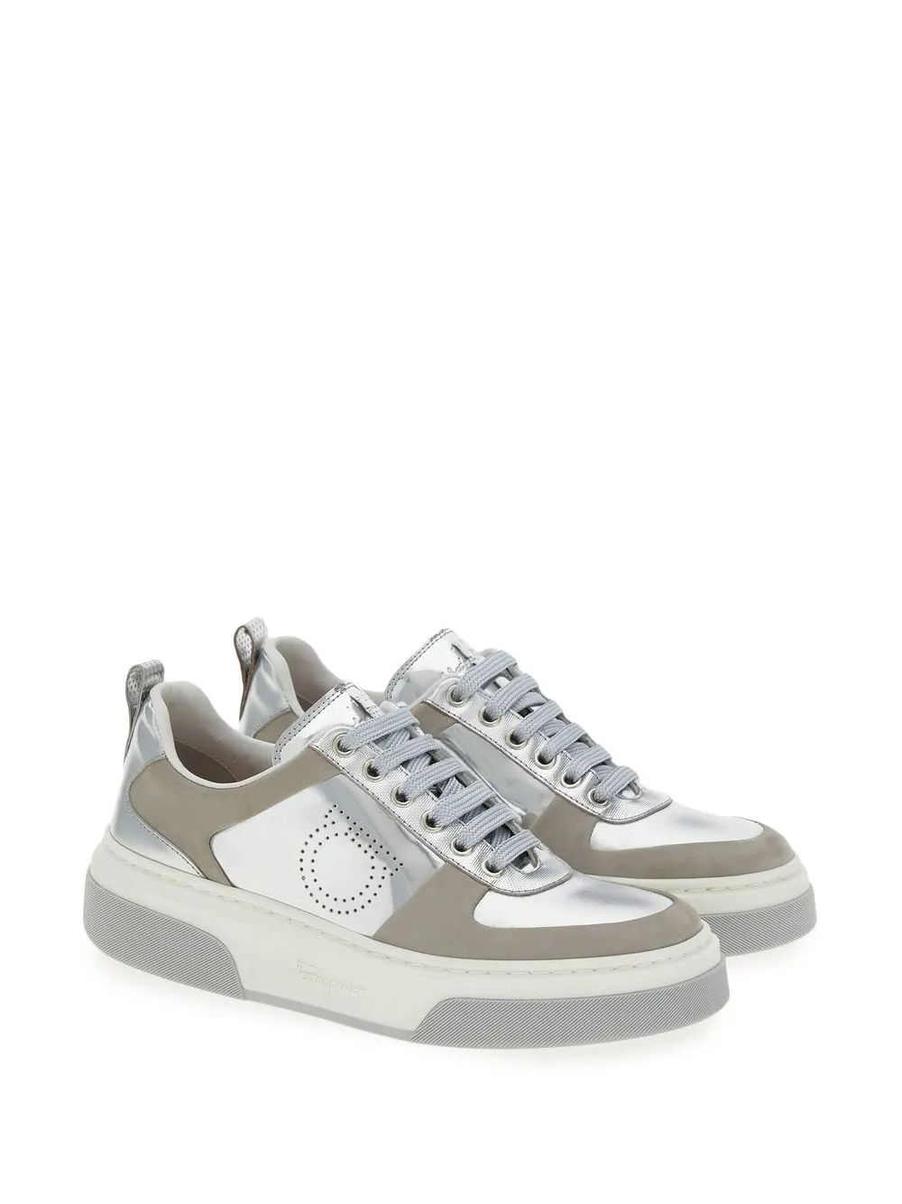 Ferragamo Gancini leren sneakers Grijs