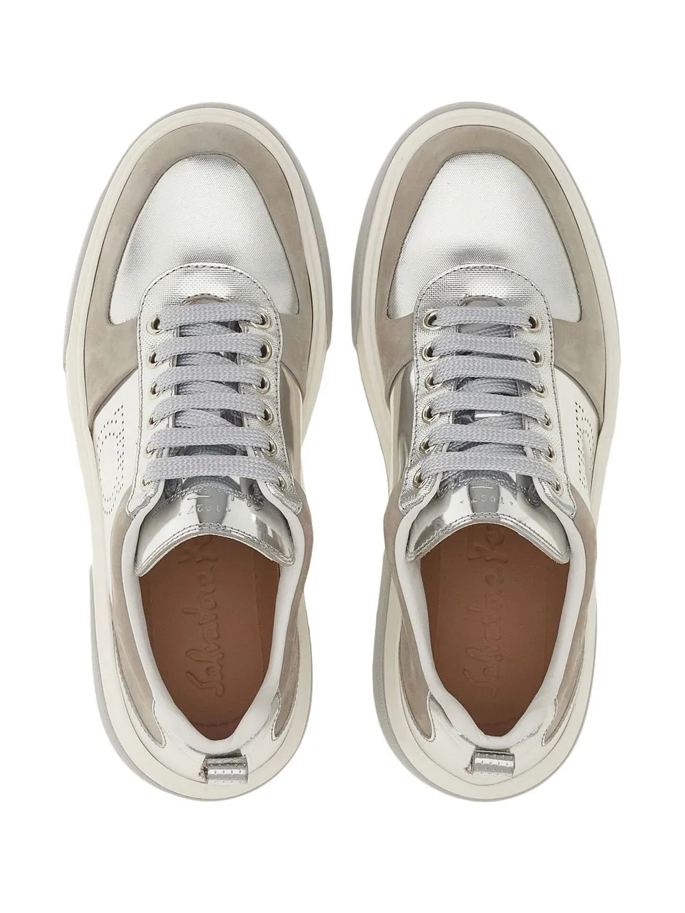 Ferragamo Gancini leren sneakers Grijs