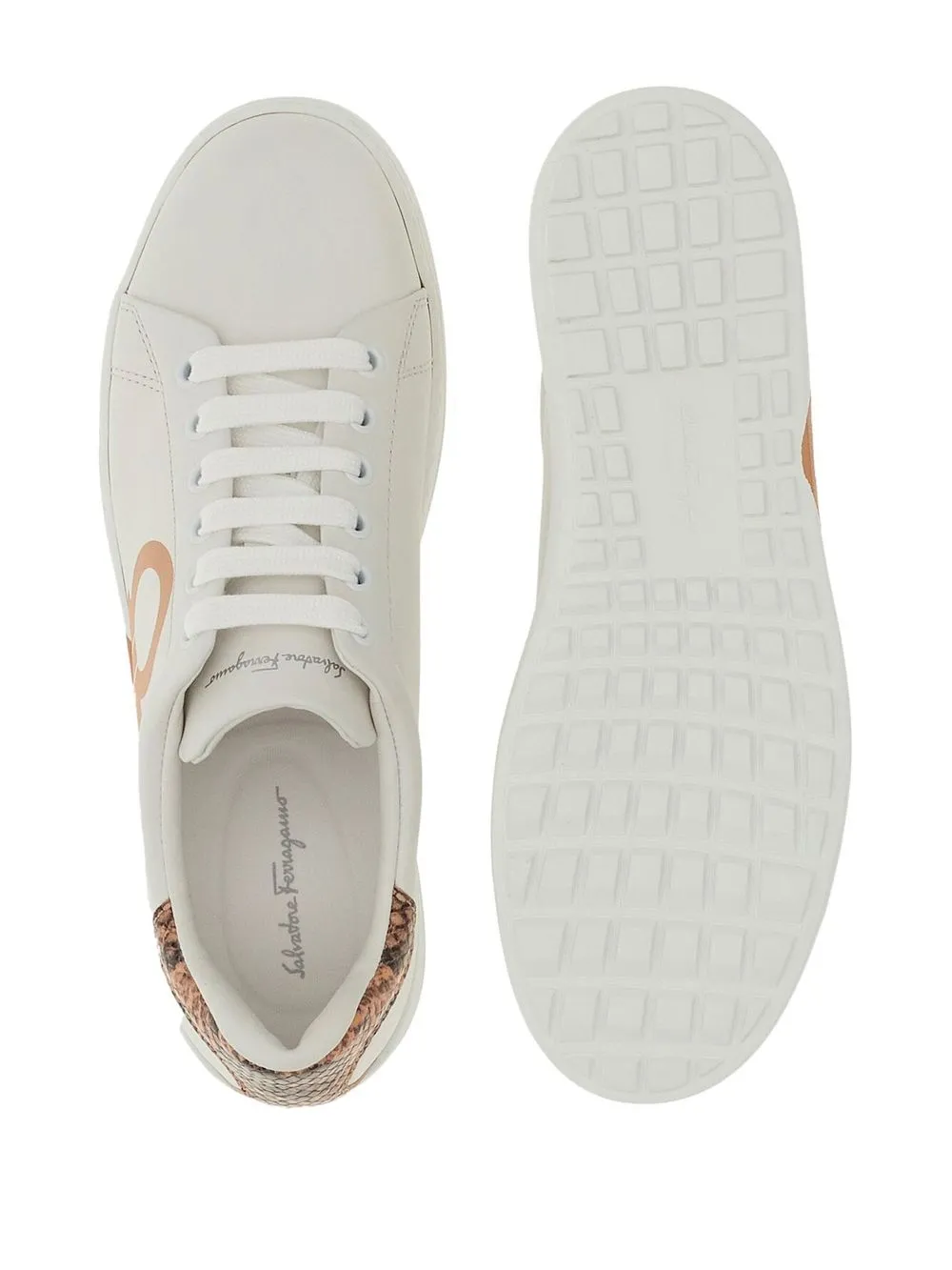 Ferragamo Gancini low-top sneakers Wit