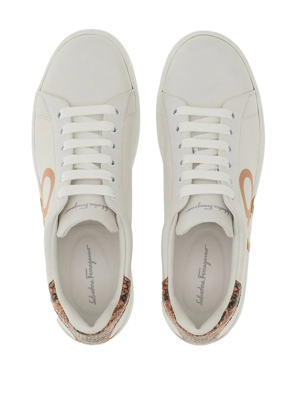 Ferragamo Gancini low-top sneakers Wit