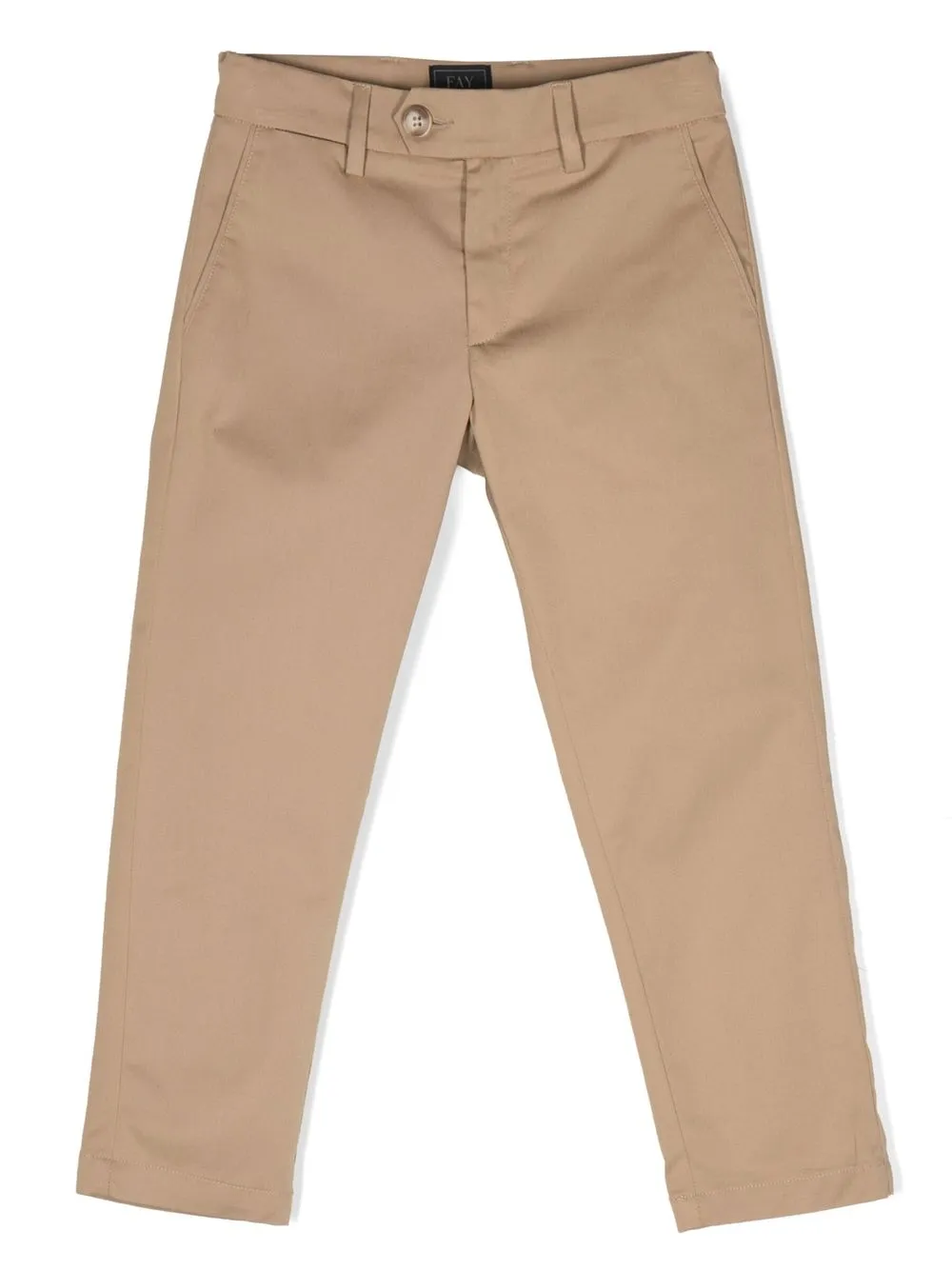 

Fay Kids straight-leg cotton-blend chinos - Neutrals