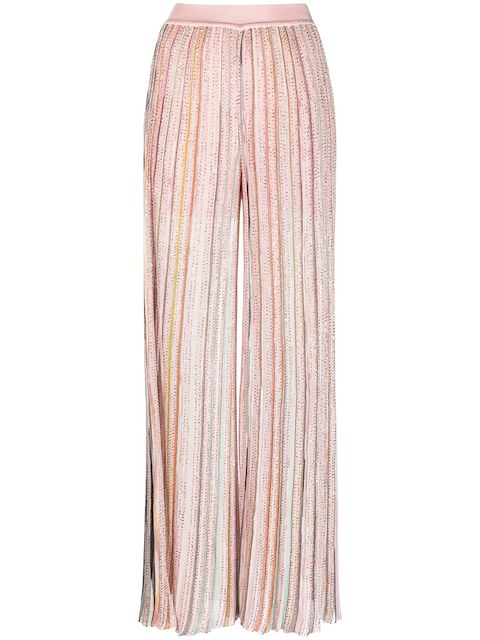 Missoni sequin-embellished striped trousers
