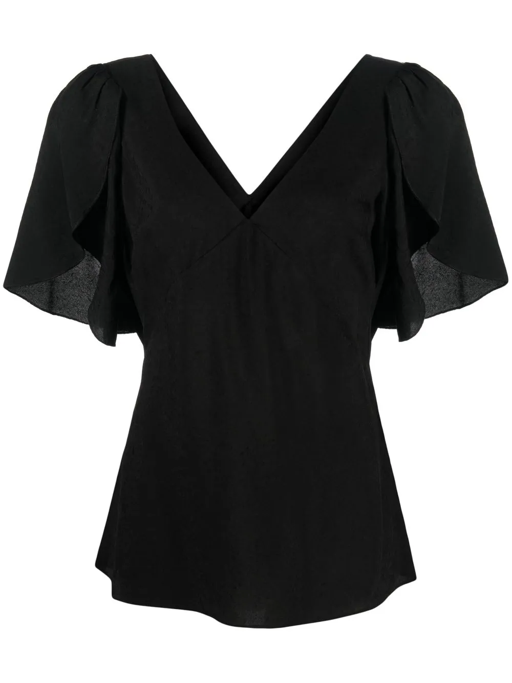 

TWINSET blusa manga corta con cuello en V - Negro