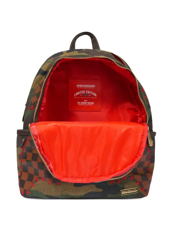 Sprayground Kid logo-patch check-pattern Backpack - Farfetch