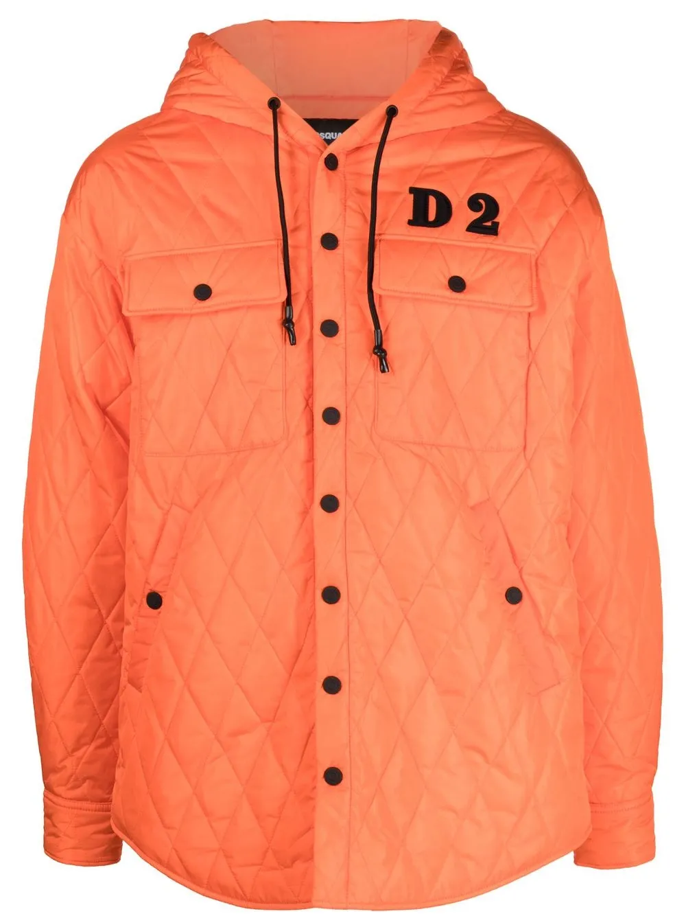 

Dsquared2 logo-patch quilted jacket - Orange