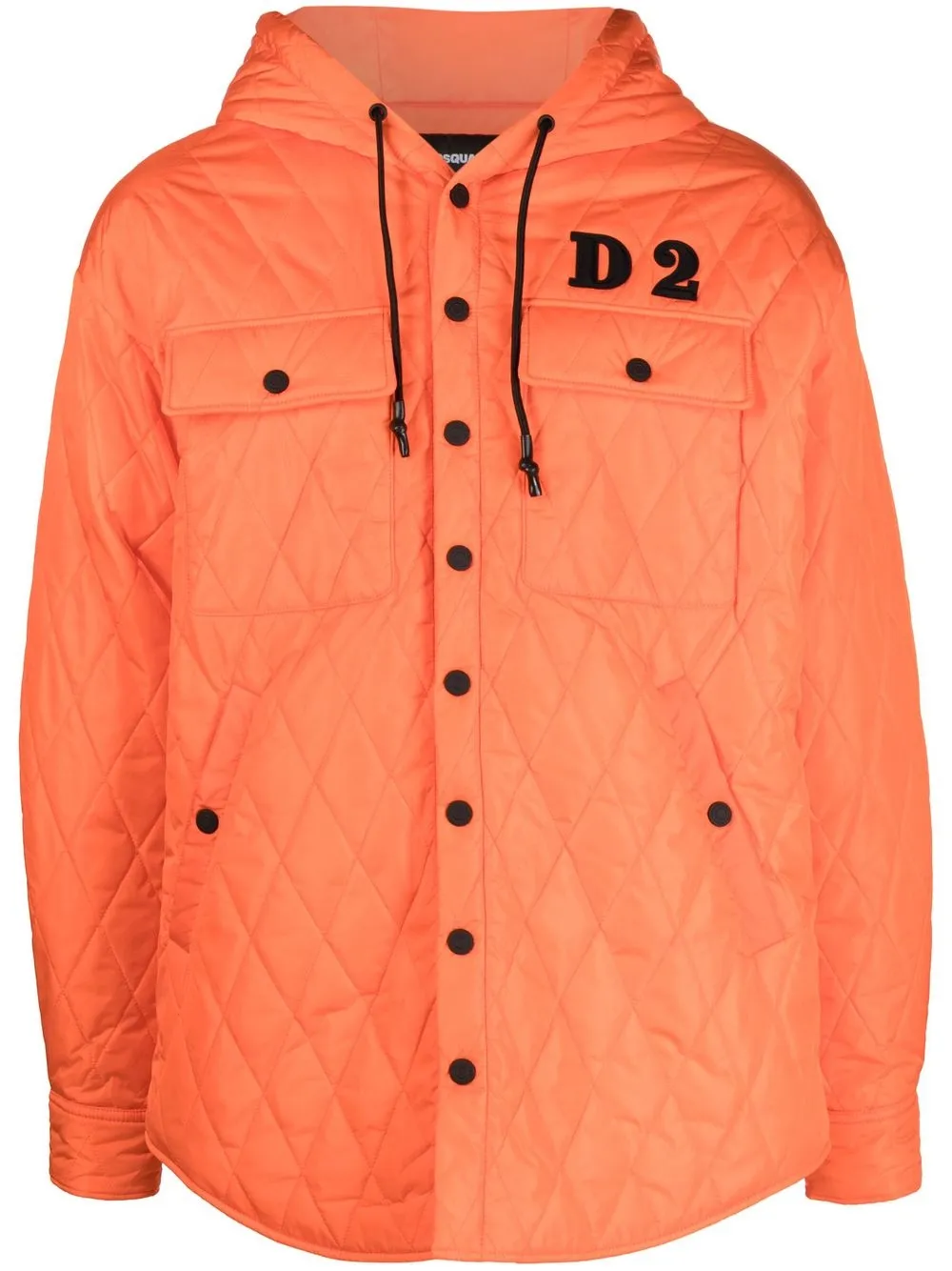 

Dsquared2 chamarra capitonada con parche del logo - Naranja