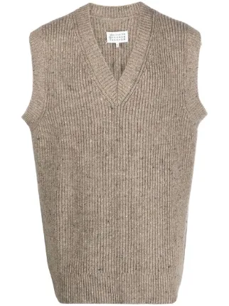 Maison Margiela V-neck Knitted Vest | Green | FARFETCH