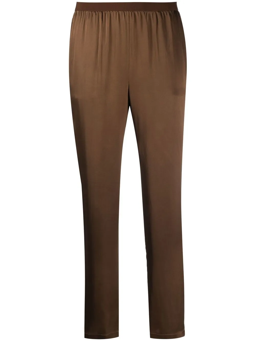 

Semicouture satin-finish slim-cut trousers - Brown