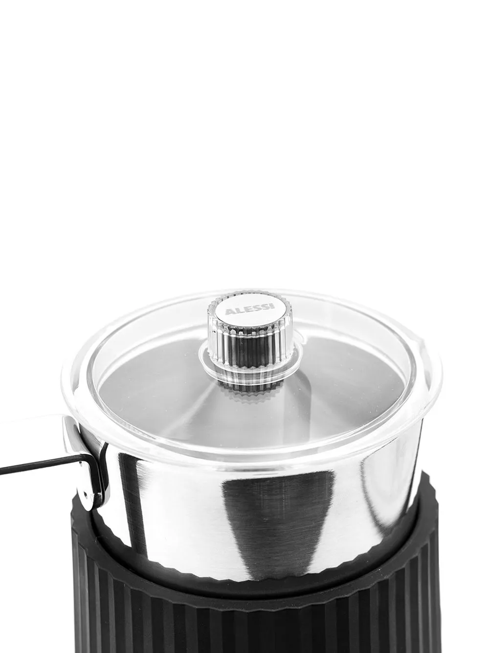 Alessi Plissé Multi-function Milk Frother In Schwarz
