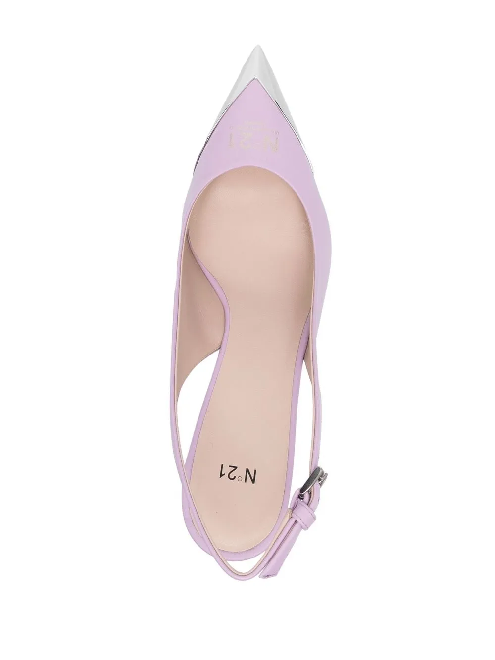 Shop N°21 70mm Contrast-toe Slingback Pumps In Rosa