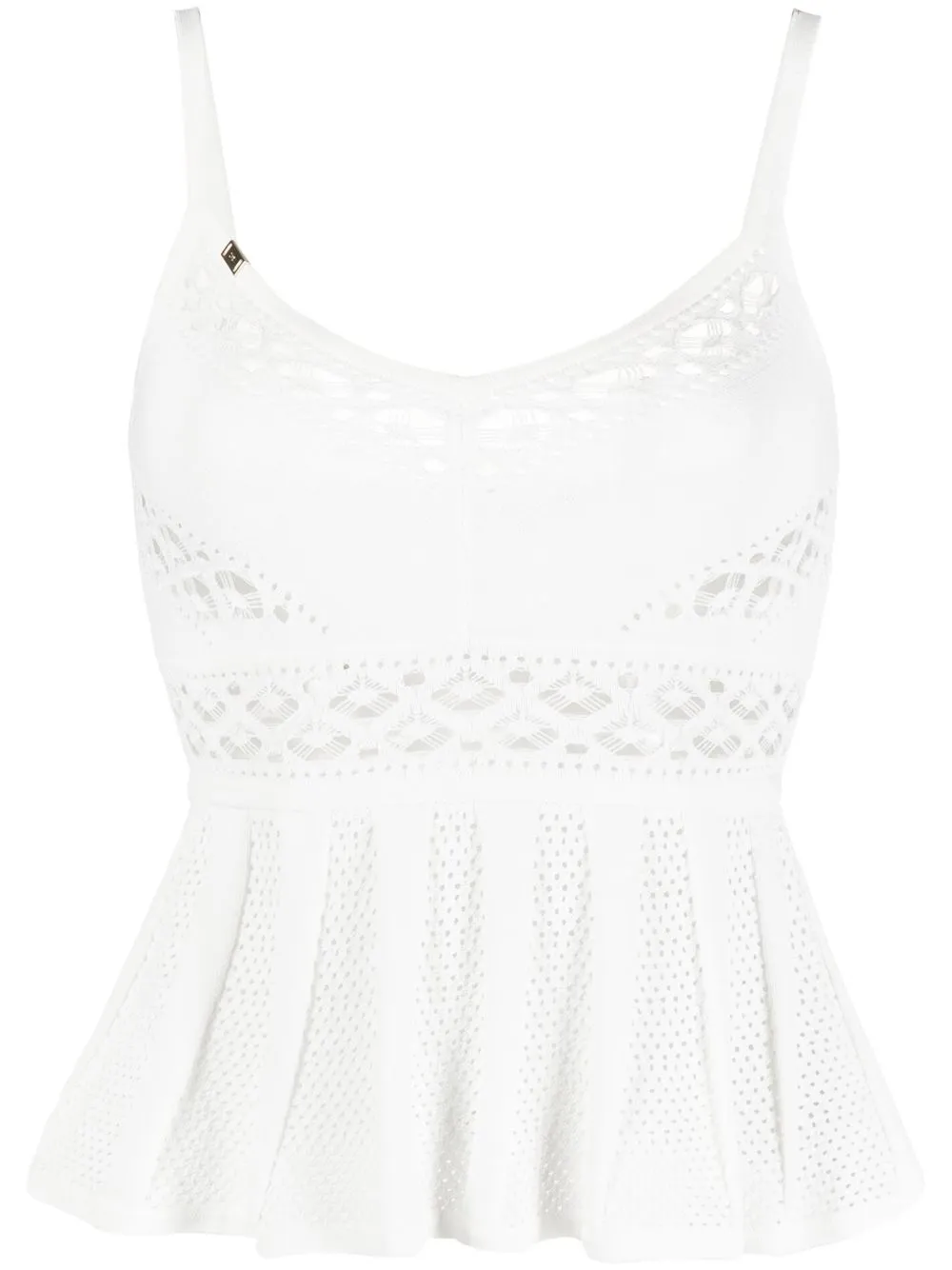 

Elisabetta Franchi crochet peplum top - White