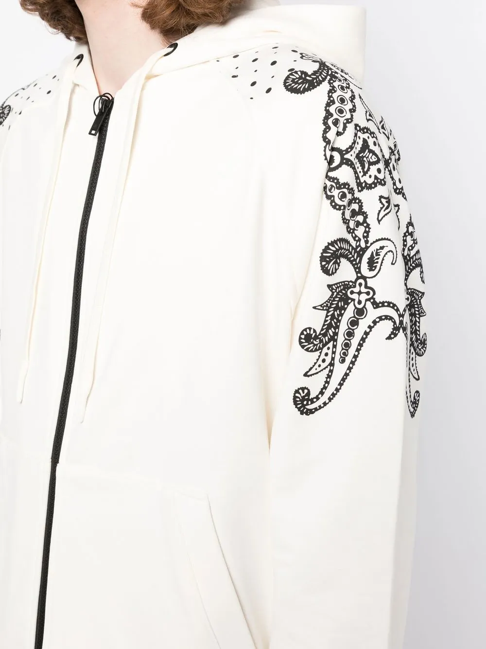 Moose Knuckles paisleyprint zipup Hoodie Farfetch