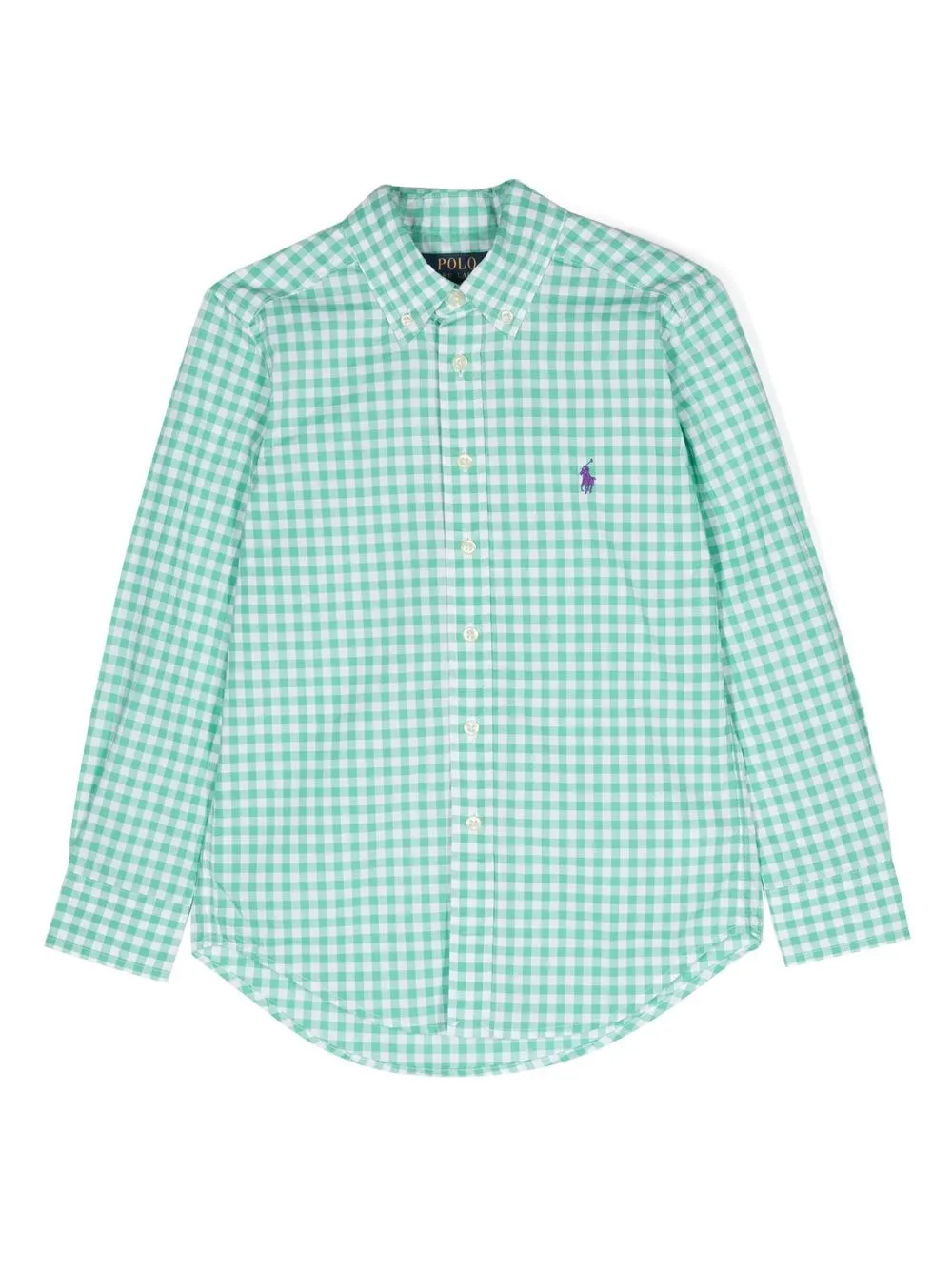 

Ralph Lauren Kids gingham-print cotton shirt - Green