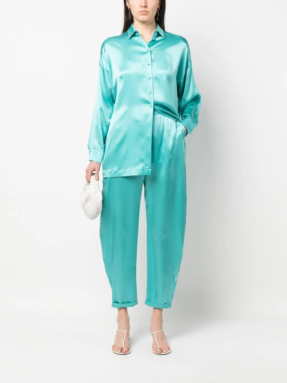 Emporio Armani Satijnen broek - Blauw