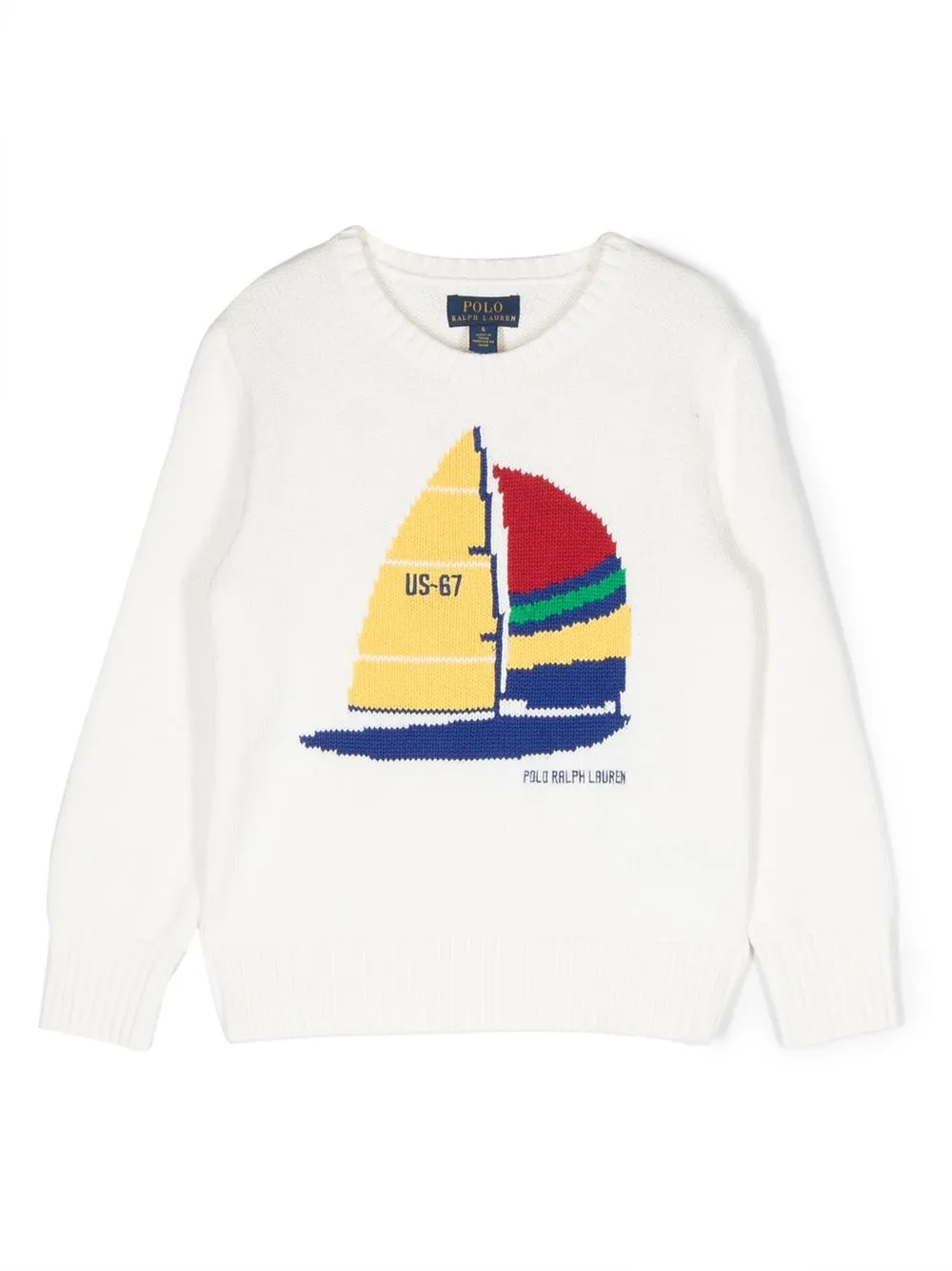 

Ralph Lauren Kids boat-motif jumper - White