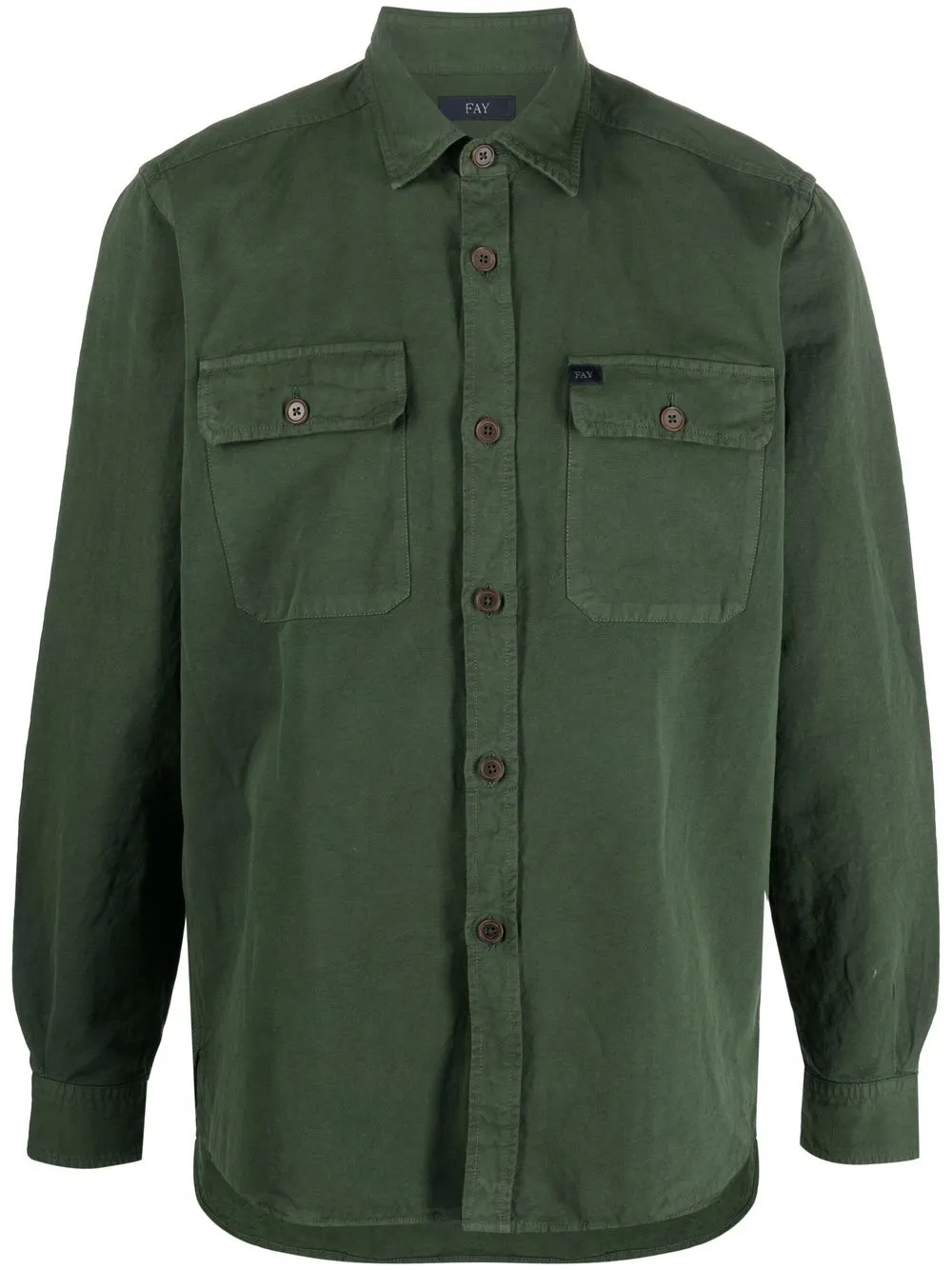 

Fay camisa con parche del logo - Verde