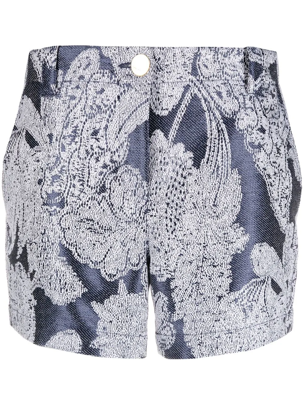 

Giorgio Armani floral-jacquard high-waisted shorts - Blue