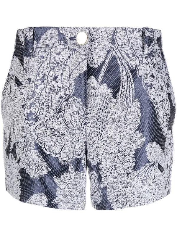 Giorgio Armani floral-jacquard high-waisted Shorts - Farfetch