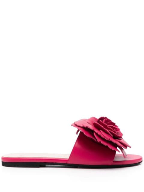 Nº21 floral-appliqué flat sandals 