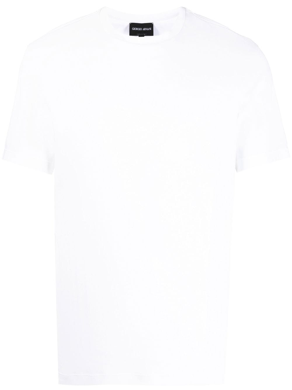 Shop Giorgio Armani Plain Cotton T-shirt In Weiss