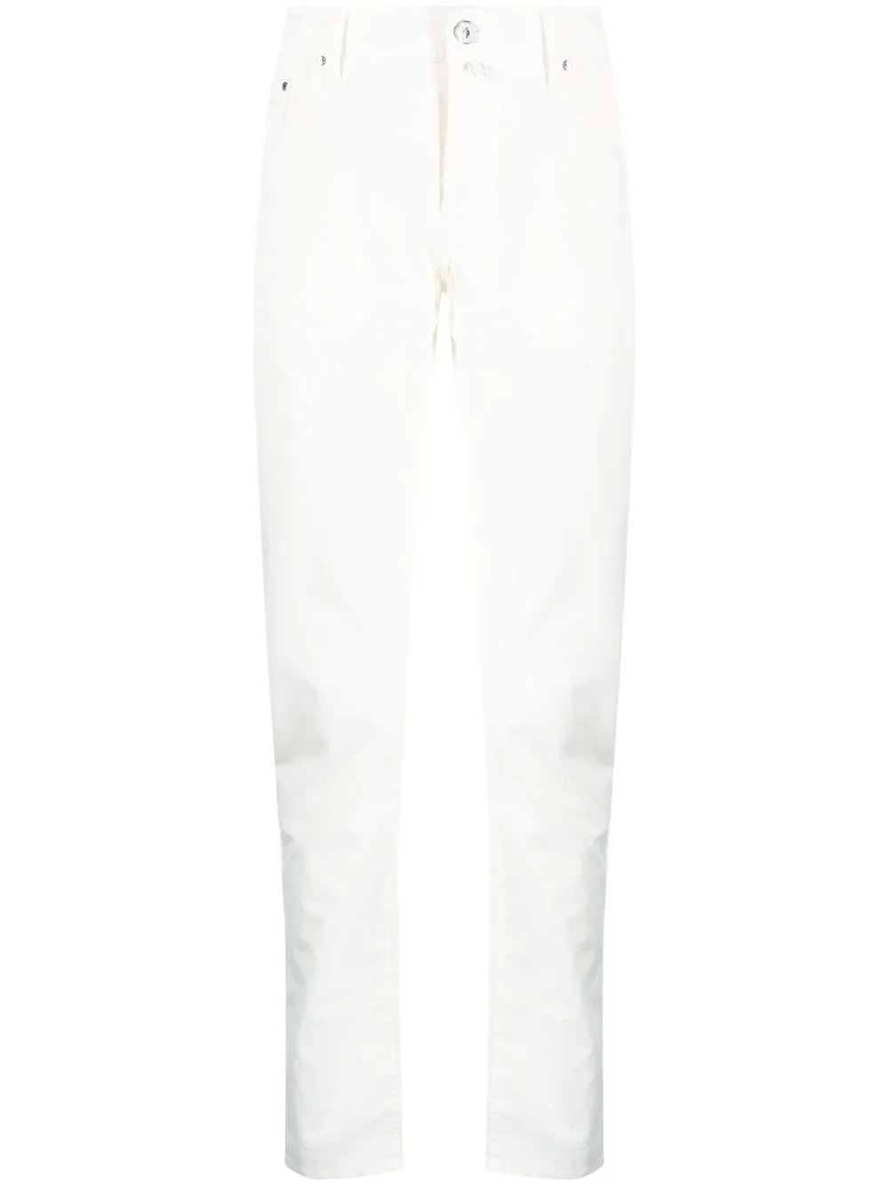 

Jacob Cohën logo-patch slim-cut trousers - Neutrals