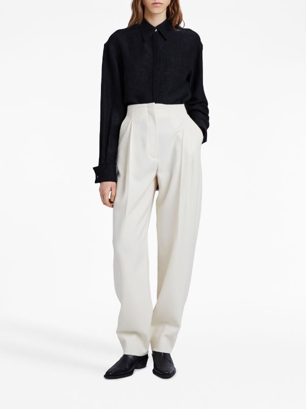 Proenza Schouler wool twill straight leg Trousers Farfetch